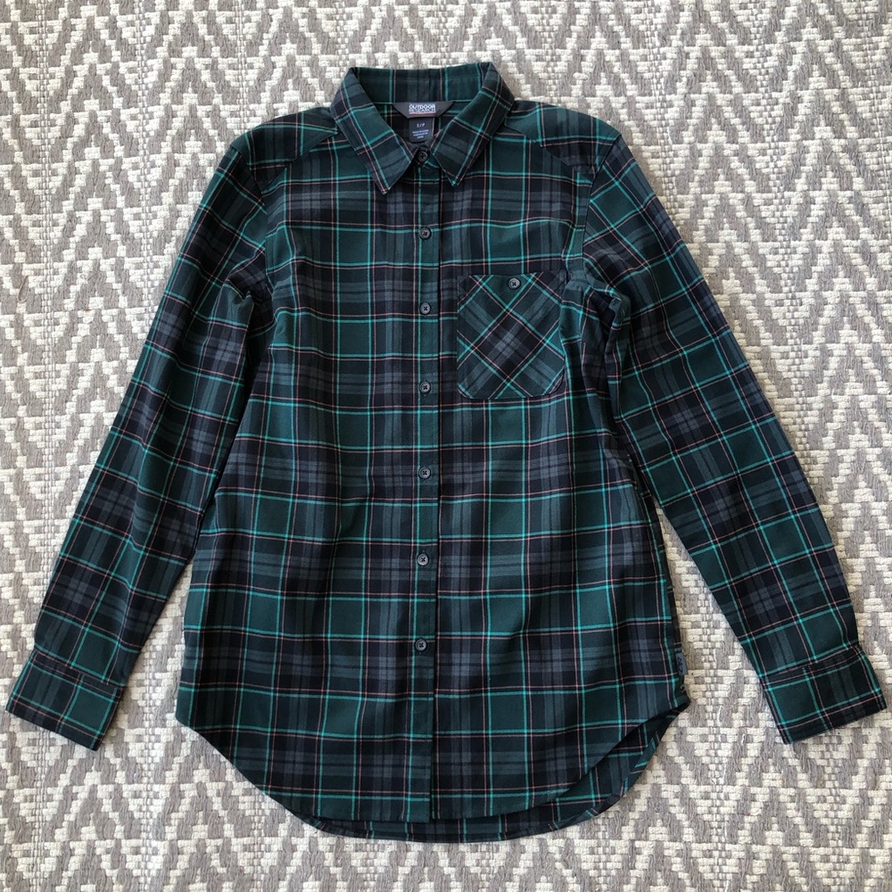 Outdoor Research kulshan flannel tunic plaid button up size S/P